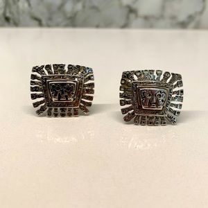 Sterling Peruvian Aztec Sun God cuff links
